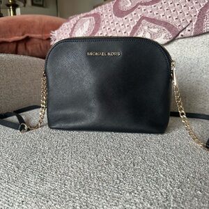 Michael Kors Black Crossbody with Gold Chain